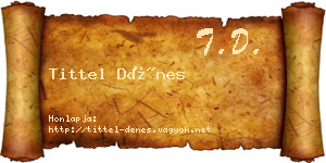 Tittel Dénes névjegykártya